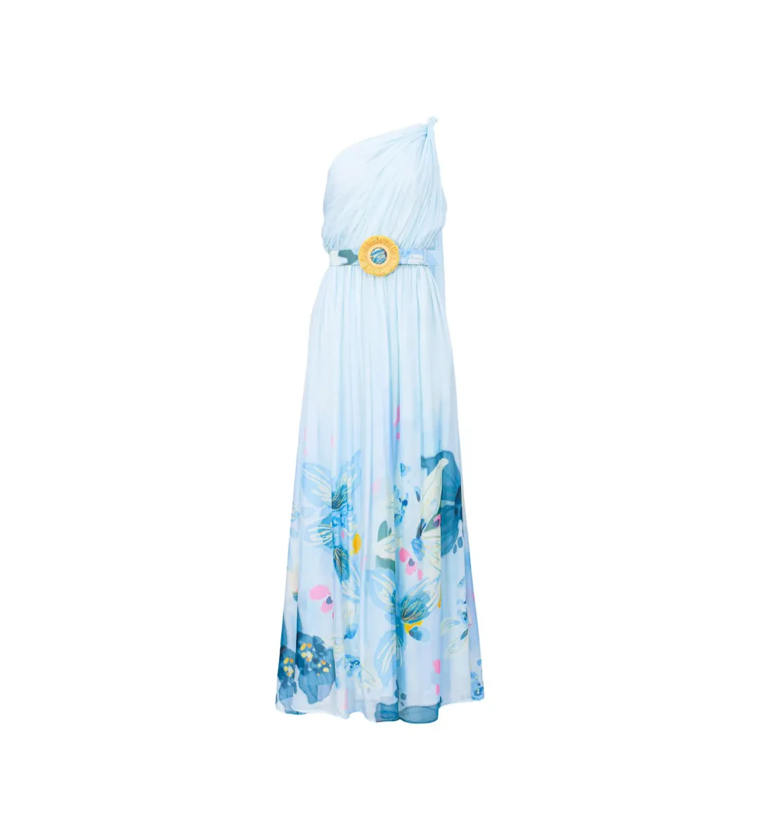 Leo Lin Adriana One Shoulder Maxi Dress Tranquility Size 12 for rent on The Volte - main image