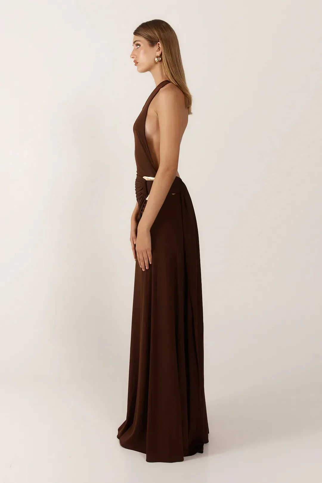 Ance Gria Gaia Gown Brown Size 6 for rent on The Volte - main image
