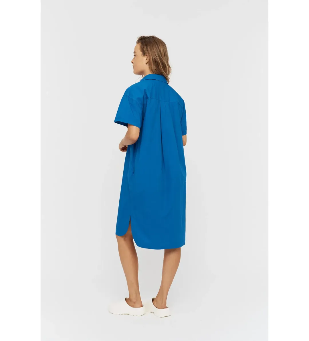 LMND Chiara Short Sleeve Shirt Knee-Length Dress Blue Size AU 8 for rent on The Volte - main image