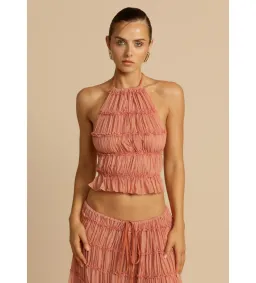 Arcina Ori Juliette Halter and Maxi Skirt Set Peach Size AU 10 for rent on The Volte - image 4