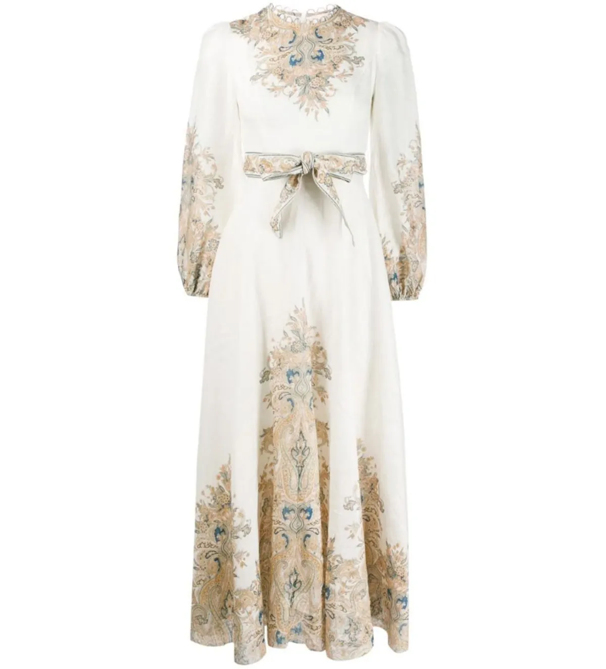 Zimmermann Freja Floral Paisley Dress Ivory Size 0/Au 8 - Image 2