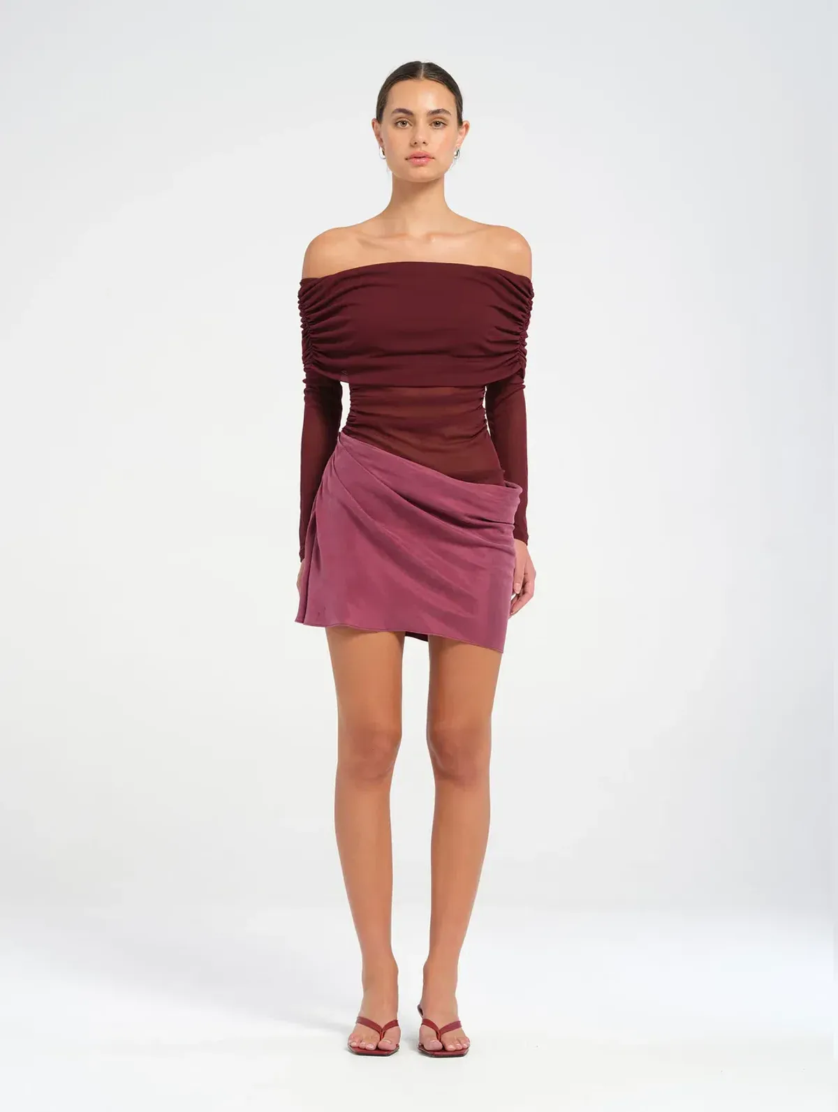 Benni Luca Mini Dress Plum Size AU 8 - Image 1