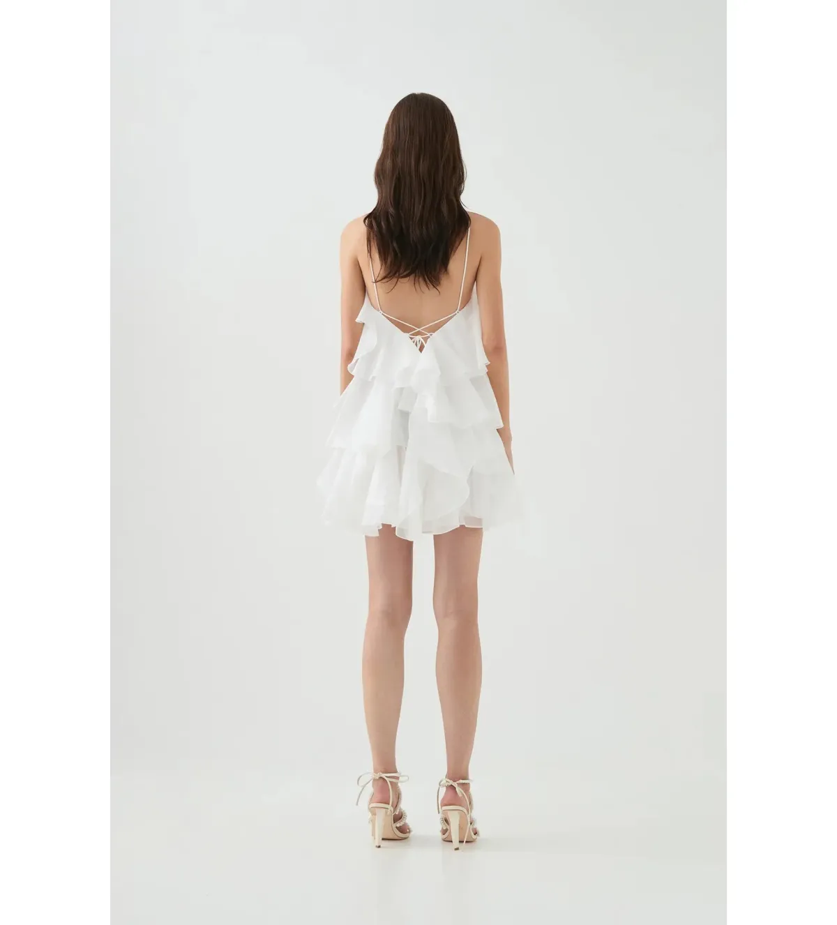 Aje Pandorea Layered Mini Dress Ivory Size AU 14 - Image 3