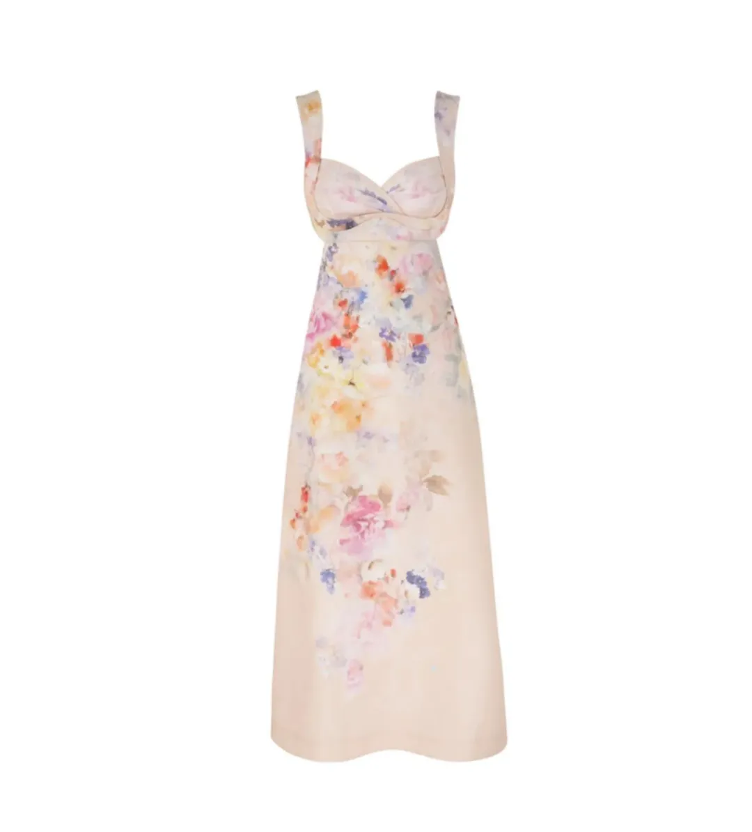 Zimmermann Crush Midi Dress in Pink Size AU 10 for rent on The Volte - main image