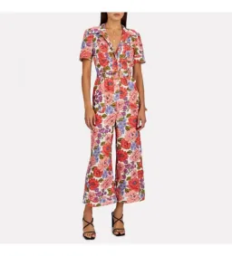 Zimmermann Poppy Belted Safari Jumpsuit Floral Size 1/Au 10 for rent on The Volte - image 1