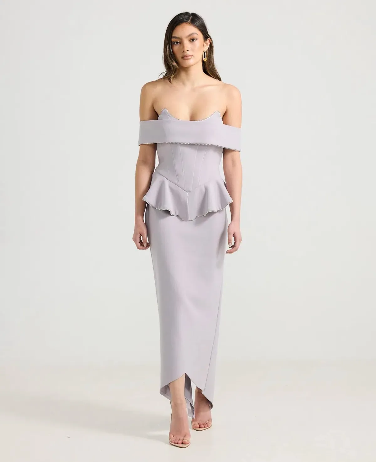 Derma Department Zendaya Gown Grey Mauve Size 16 - Image 1