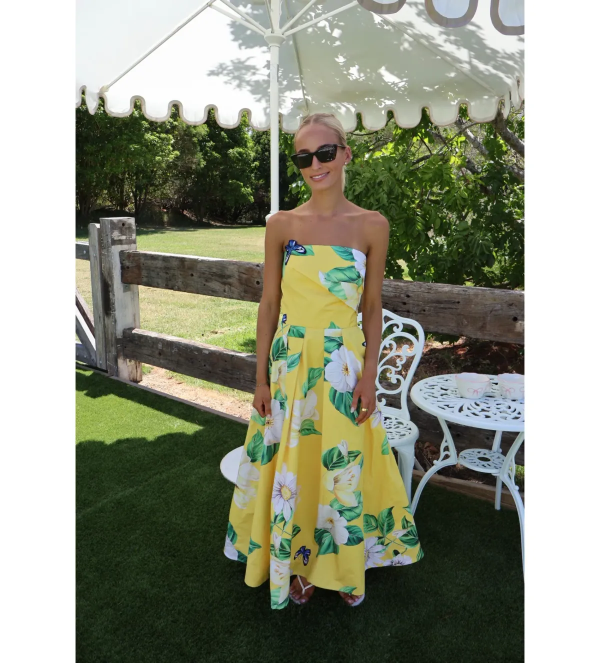 Leo Lin Lynn Bustier Midi Dress Joie Print in Sunshine Size 10 - Image 3