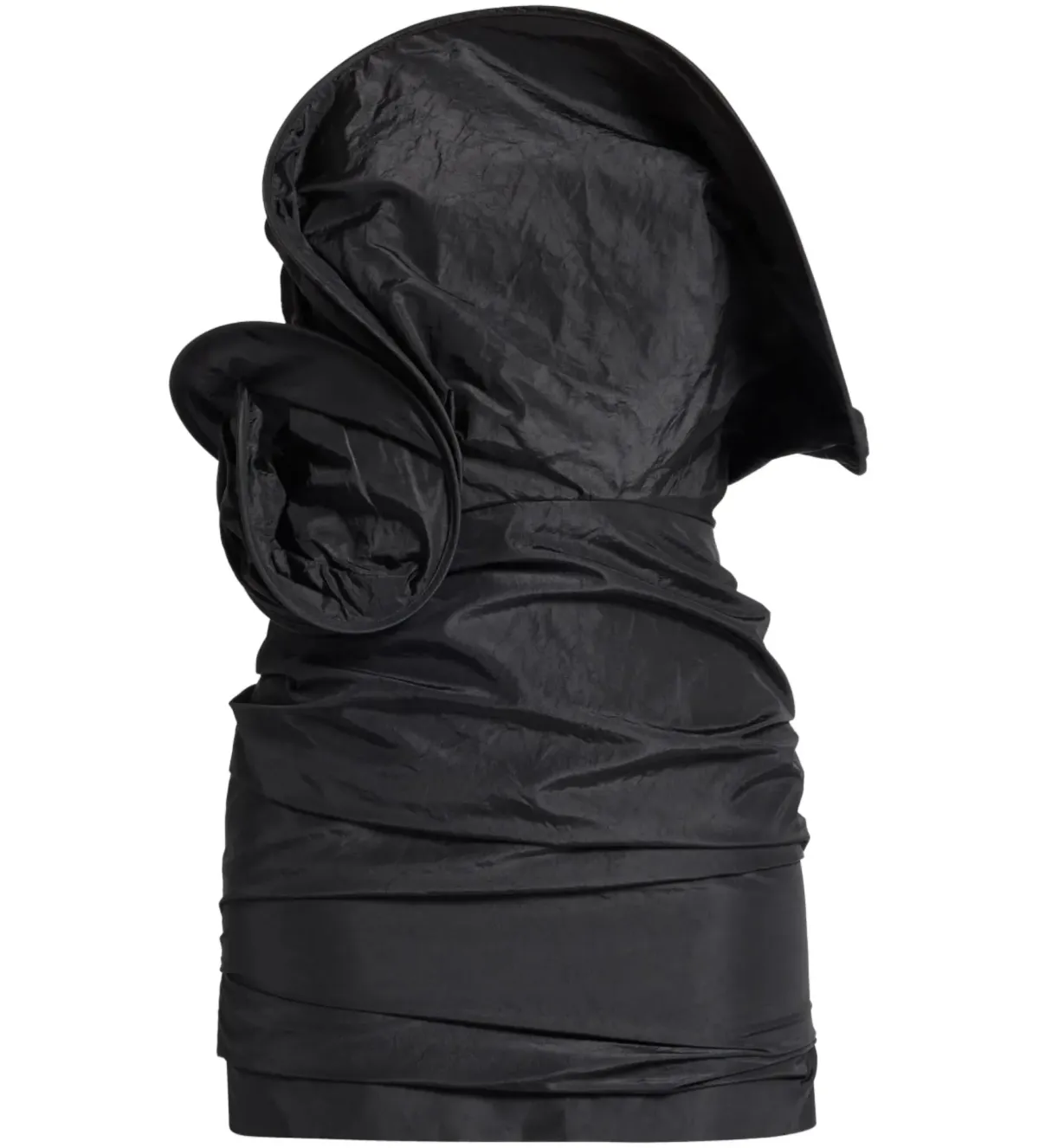 Magda Butrym Sculptural Rose Mini Dress Black Size 8 - Image 5