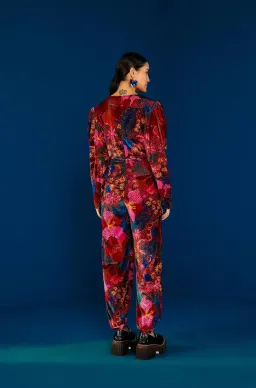 Farm Rio Snake Velvet Jumpsuit Garden Red Size 12/L for rent on The Volte - image 7