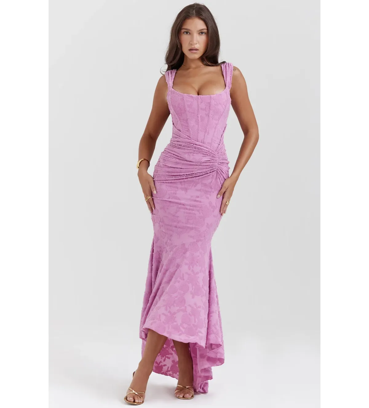 House of CB Cesca Maxi Dress Rose Pink Floral Size 8 - Image 1