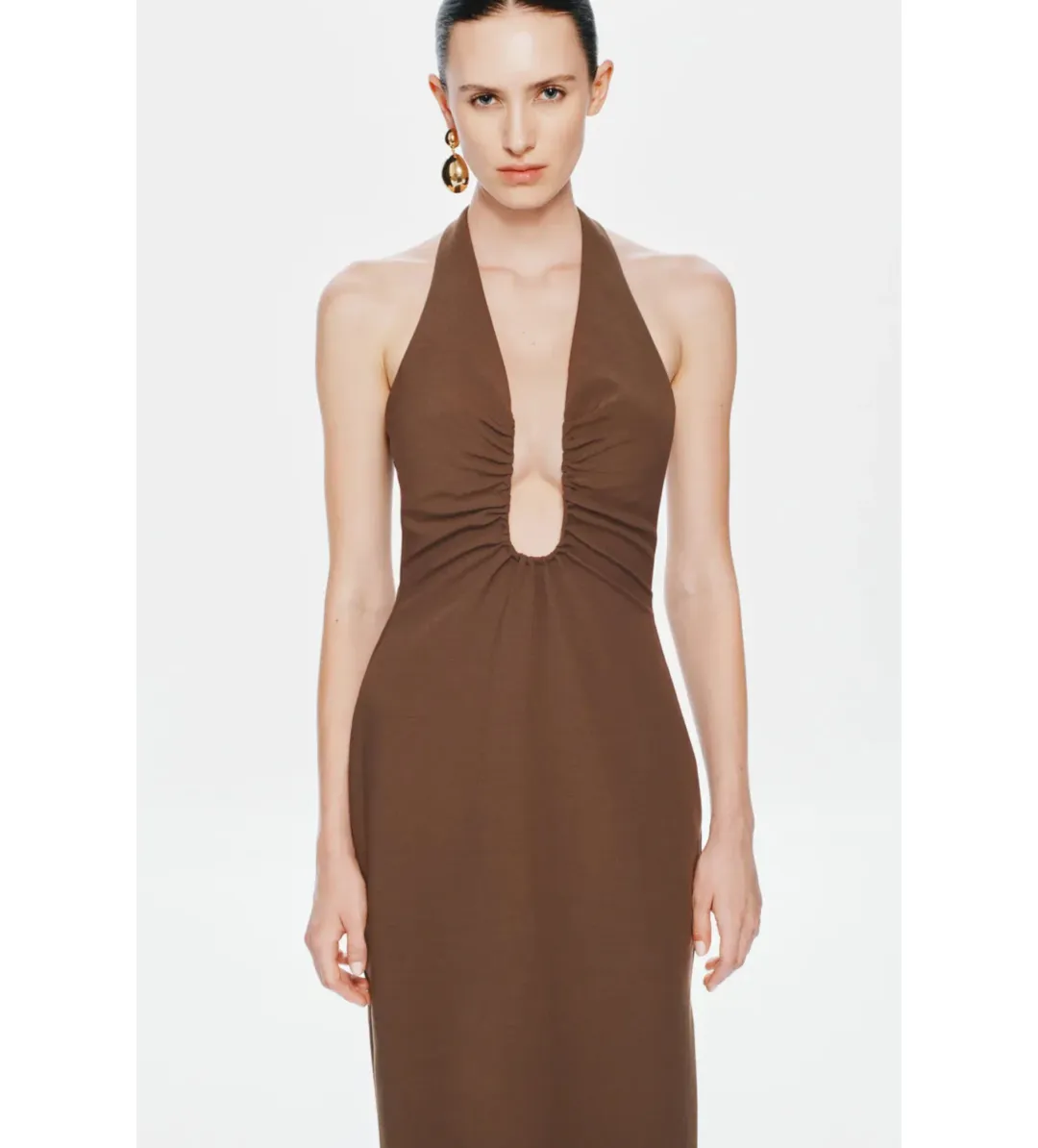 MISHA The Alusia Maxi Dress in Mink Size 8/S for rent on The Volte - main image