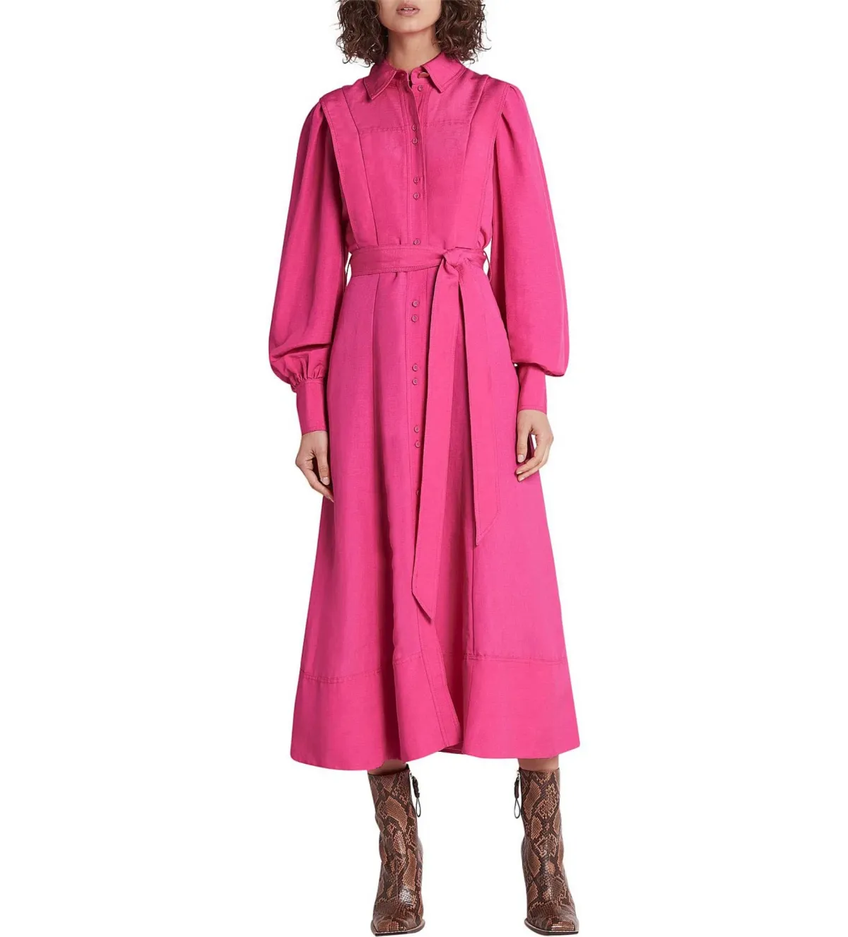 Aje Admiration Midi Shirt Dress Pink Size 14 - Image 1