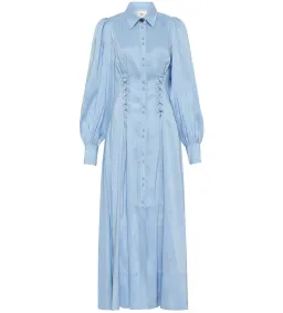 Aje Ephemera Lace-up Shirt Dress Blue Size 8 for rent on The Volte - image 2