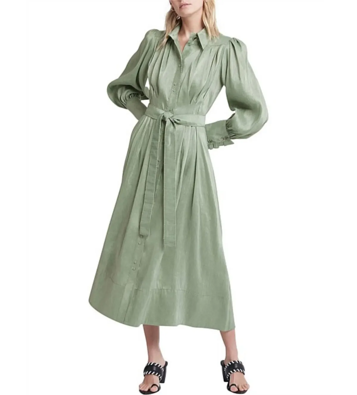 Aje Idealist Shirt Dress Green Size 8 - Image 1
