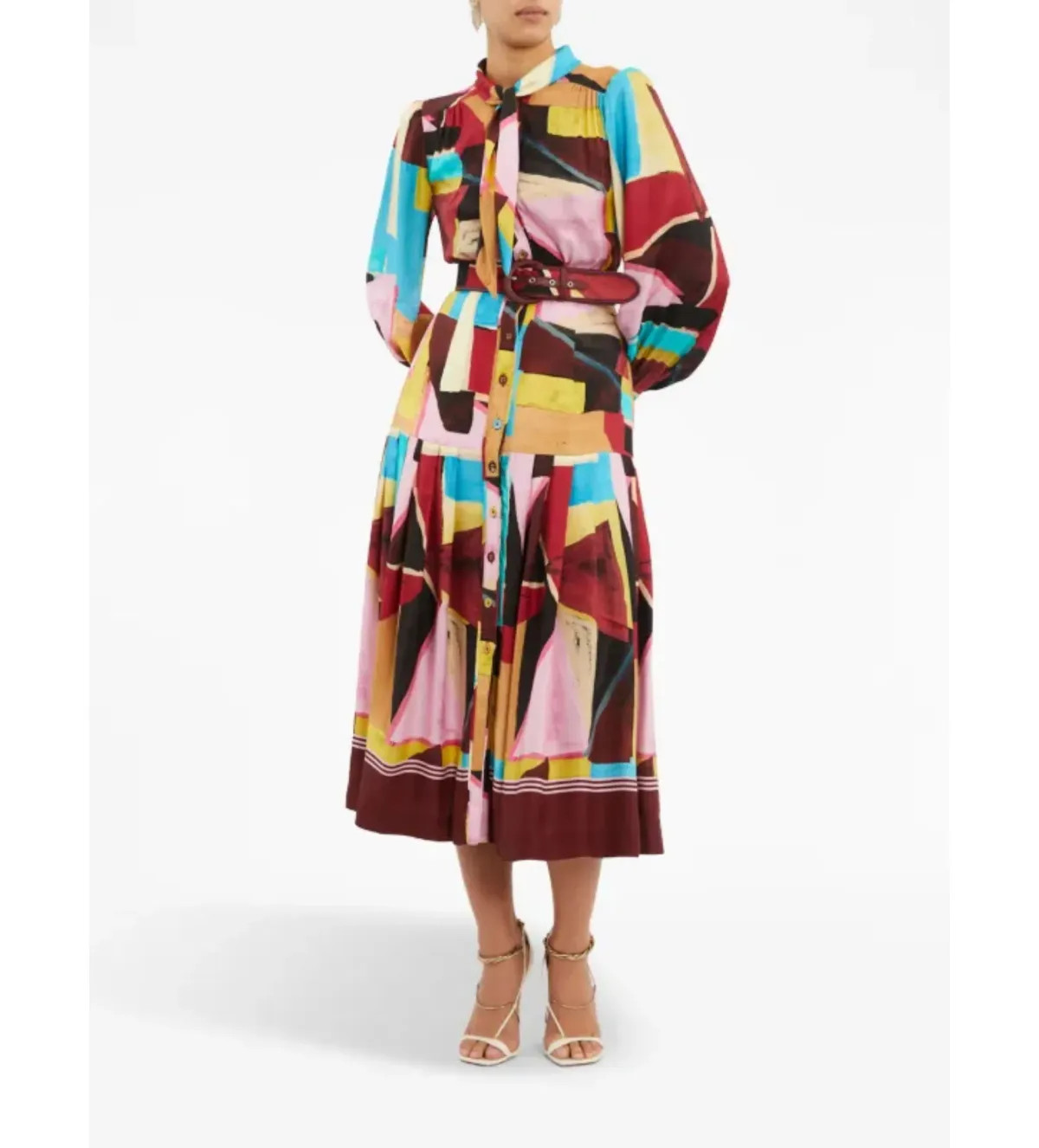 Rebecca Vallance Bastille Abstract-print Dress Multi Size 8 - Image 1