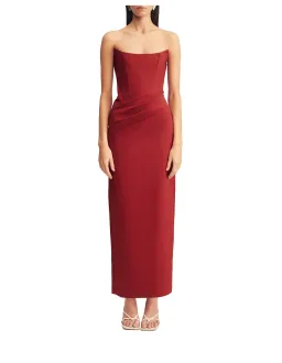 Shona Joy Lani Corset Maxi Dress Red Size AU 10 for rent on The Volte - image 1