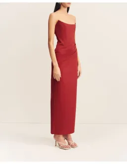 Shona Joy Lani Corset Maxi Dress Red Size AU 10 for rent on The Volte - image 2