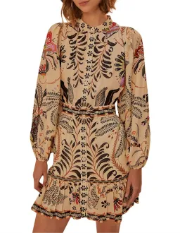 Farm Rio Classic Nature Sand Mini Dress Print Size AU 12 for rent on The Volte - image 2