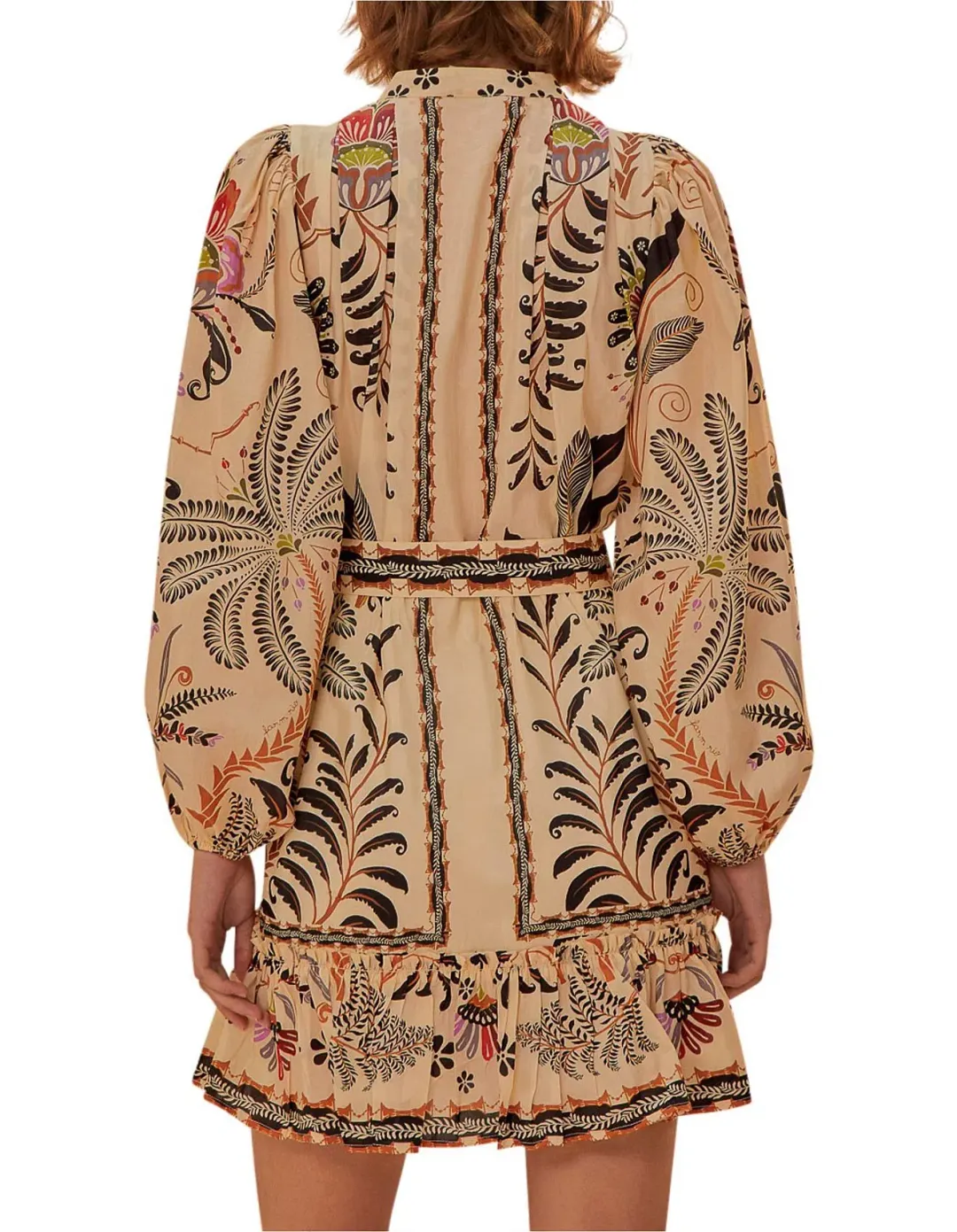 Farm Rio Classic Nature Sand Mini Dress Print Size AU 12 for rent on The Volte - main image