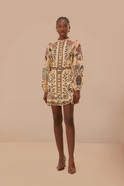 Farm Rio Classic Nature Sand Mini Dress Print Size AU 12 for rent on The Volte - image 1