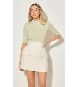 Old Muse The Ultimate Muse Structured Mini Skirt Oat Size AU 14 for rent on The Volte - image 2