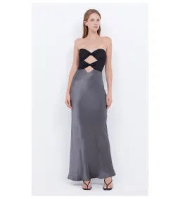 Bec & Bridge Halle Strapless Maxi Dress Gunmetal/Black Size AU 10 for rent on The Volte - image 1