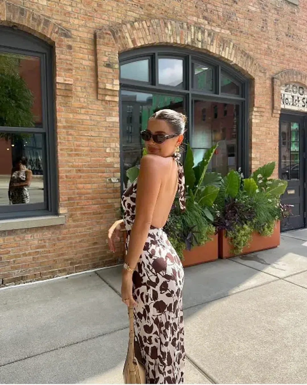Realisation Par The Simone Maxi Dress in Chocolate Havana Size 6/XS for rent on The Volte - main image
