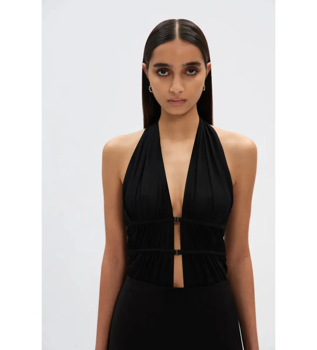MISHA Celine Twill Mini Dress in Black Size 6/XS for rent on The Volte - main image