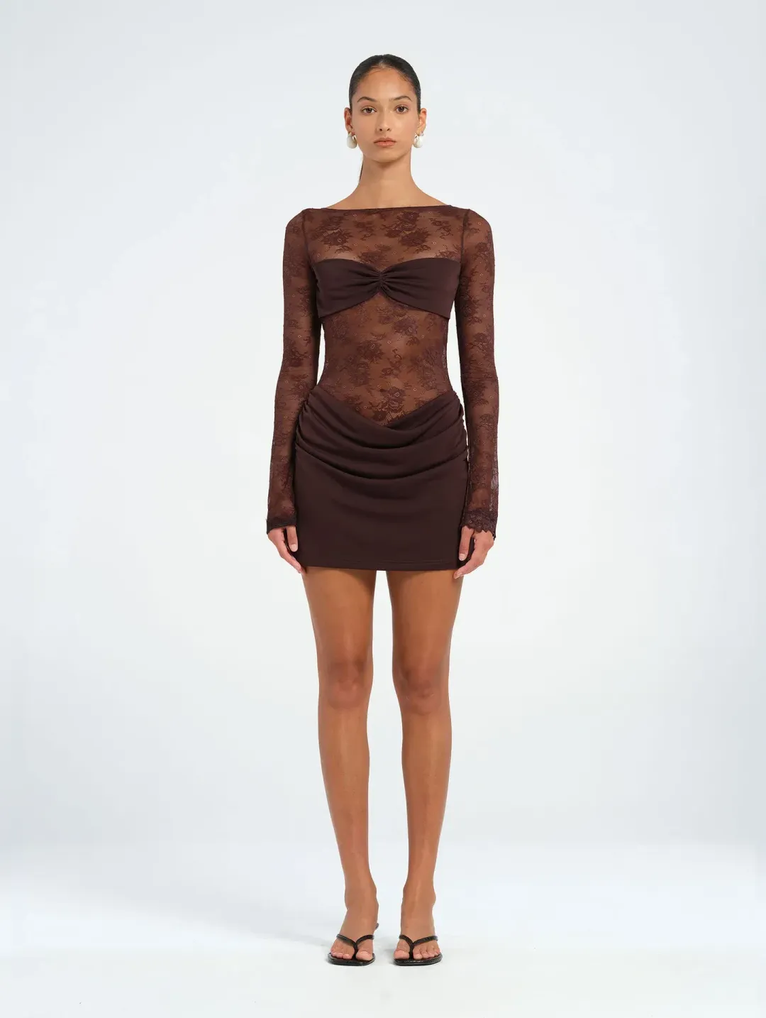 Benni Oskar Mini Dress in Brown Size 6 for rent on The Volte - main image