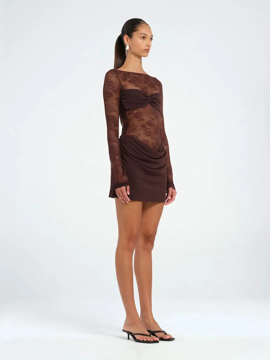 Benni Oskar Mini Dress in Brown Size 6 for rent on The Volte - main image