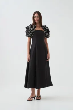 Aje Twyla Midi Dress Black Size 14 for rent on The Volte - image 2