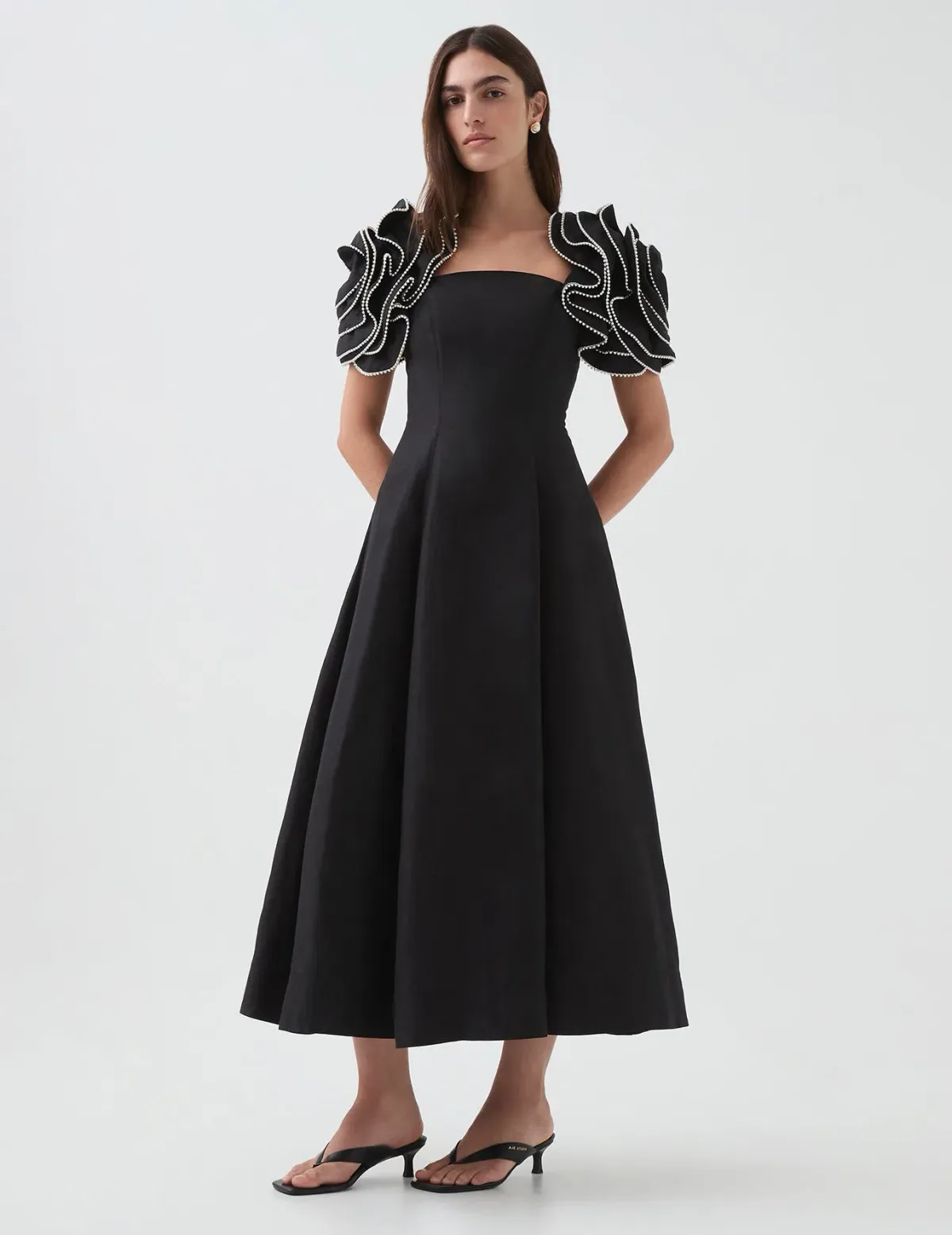 Aje Twyla Midi Dress Black Size 14 - Image 1