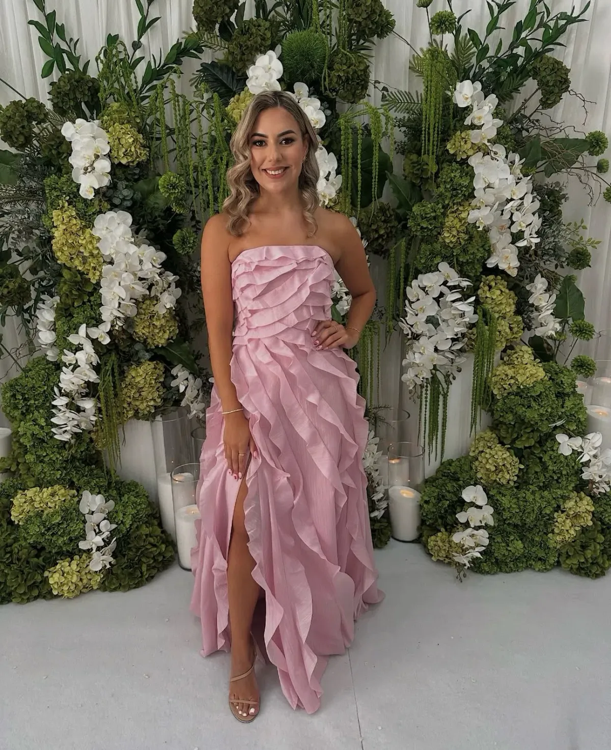 Aje Allairie Gown Chalk Pink Size 14 - Image 4