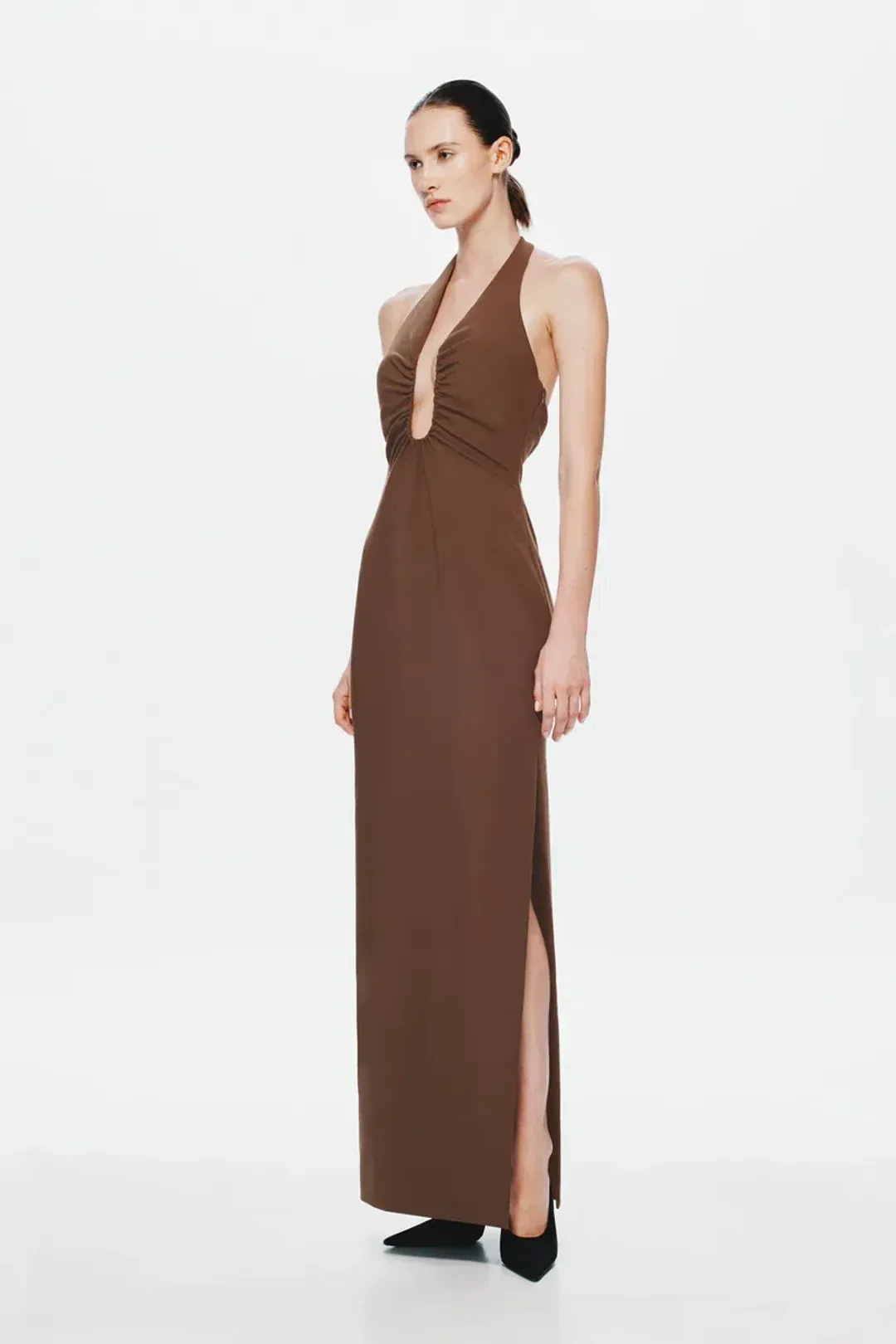 Misha The Alusia Maxi Dress Mink Brown Size 10/M for rent on The Volte - main image