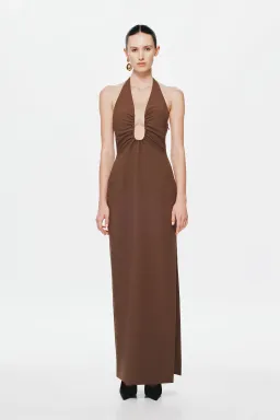 Misha The Alusia Maxi Dress Mink Brown Size 10/M for rent on The Volte - image 3