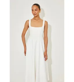 Odd Muse The Ultimate Muse High Waist Square Neck Midi Dress White size XS/ AU 6 for rent on The Volte - image 2