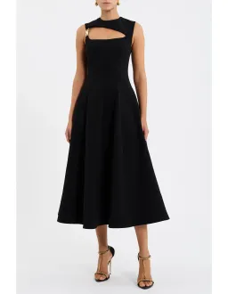 Rebecca Vallance Freyja Midi Dress Black Size AU 8 for rent on The Volte - image 1