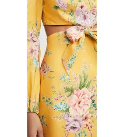 Zimmermann Zinnia Bow Cut Out Mini Dress Golden Floral Size 0/AU 8 for rent on The Volte - image 6