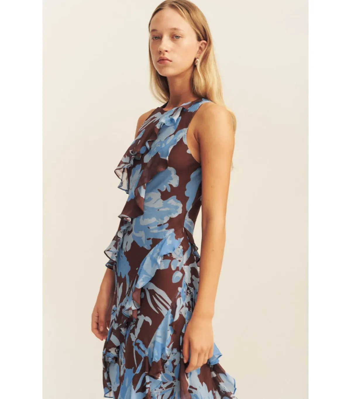 Shona Joy Olson Ruffle Dress Size 10 - Image 3
