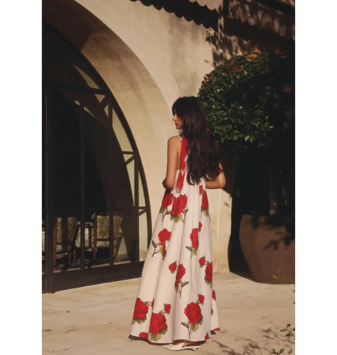 Morton Mac Camilla Dress in Crimson Ivy Size L / AU 12 for rent on The Volte - main image