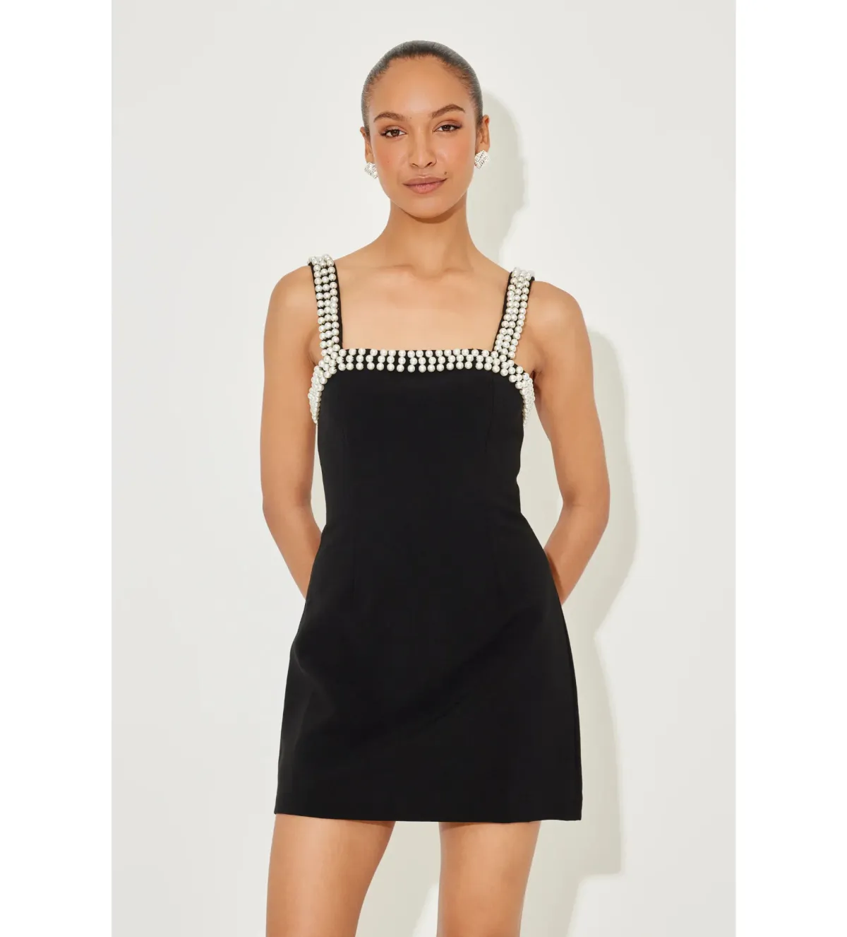 Odd Muse The Ultimate Muse Pearl Trim Mini Dress Black Size S/8 - Image 2