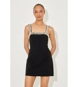 Odd Muse The Ultimate Muse Pearl Trim Mini Dress Black Size S/8 for rent on The Volte - image 2