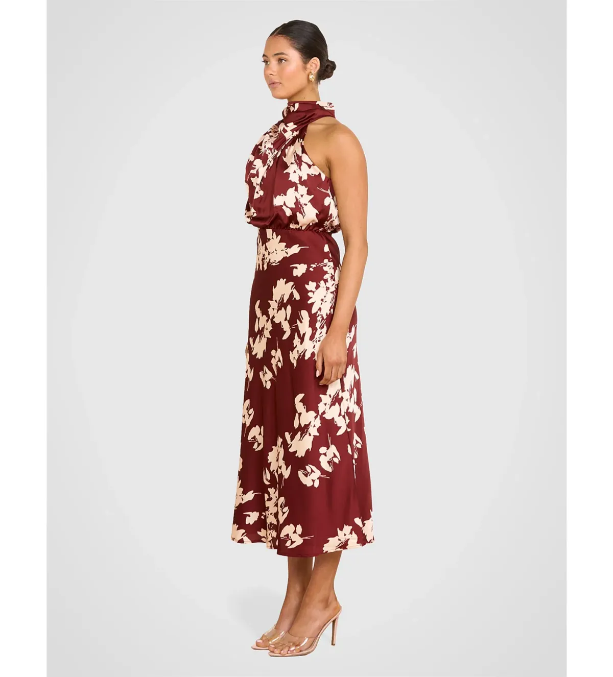 Pilgrim Theodore High Neck Midi Dress Floral Size AU 10 - Image 3