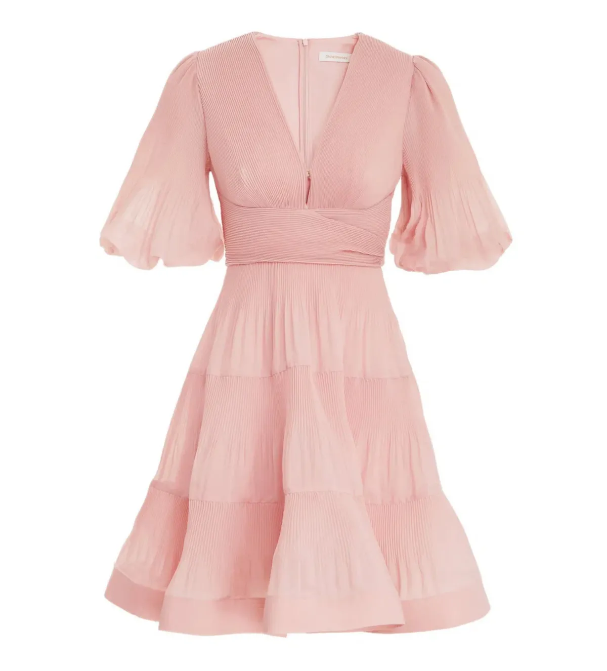 Zimmermann The Pleated Mini Dress Light Peach Size 3/Au 14 - Image 2