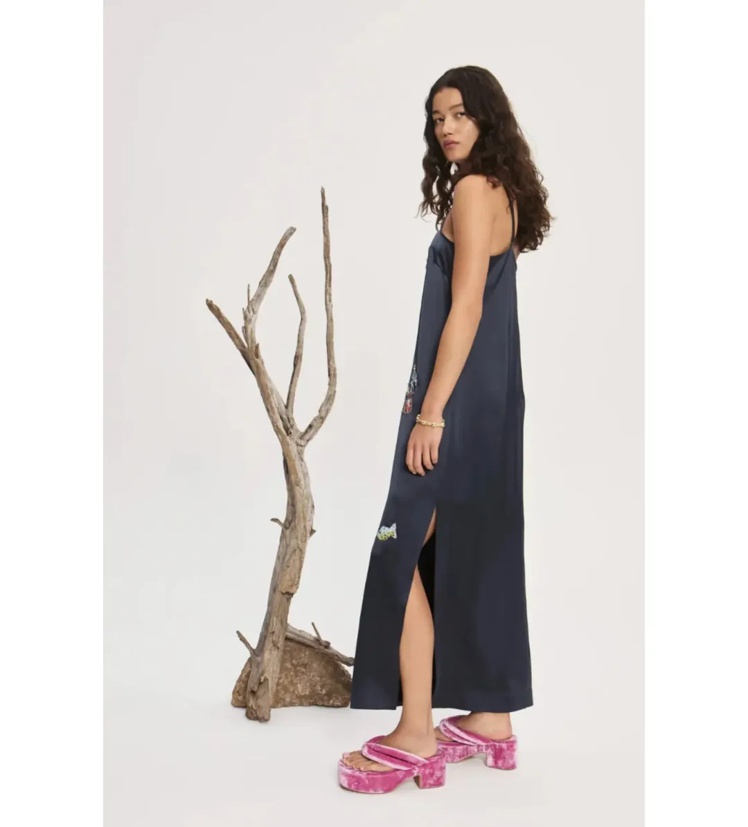 Alemais Fontaine Slip Midi Dress Navy Size 10 for rent on The Volte - main image