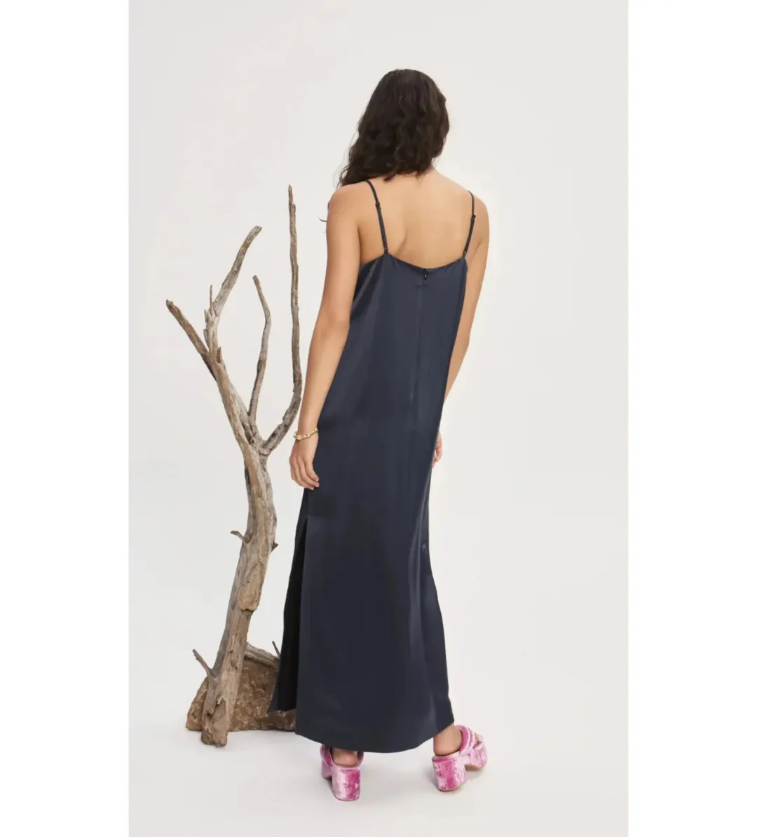 Alemais Fontaine Slip Midi Dress Navy Size 10 for rent on The Volte - main image