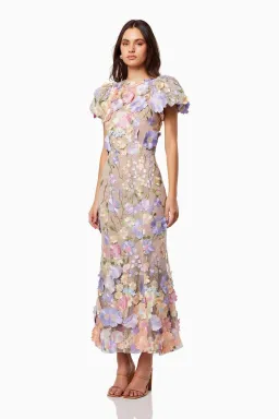 Elliatt Astraea 3D Lace Maxi Dress Pastel Size AU 12 for rent on The Volte - image 4