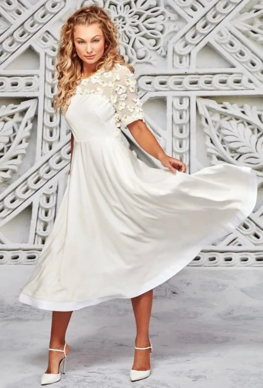 Trelise Cooper White Dance With Somebody Dress Size 8 for rent on The Volte - main image