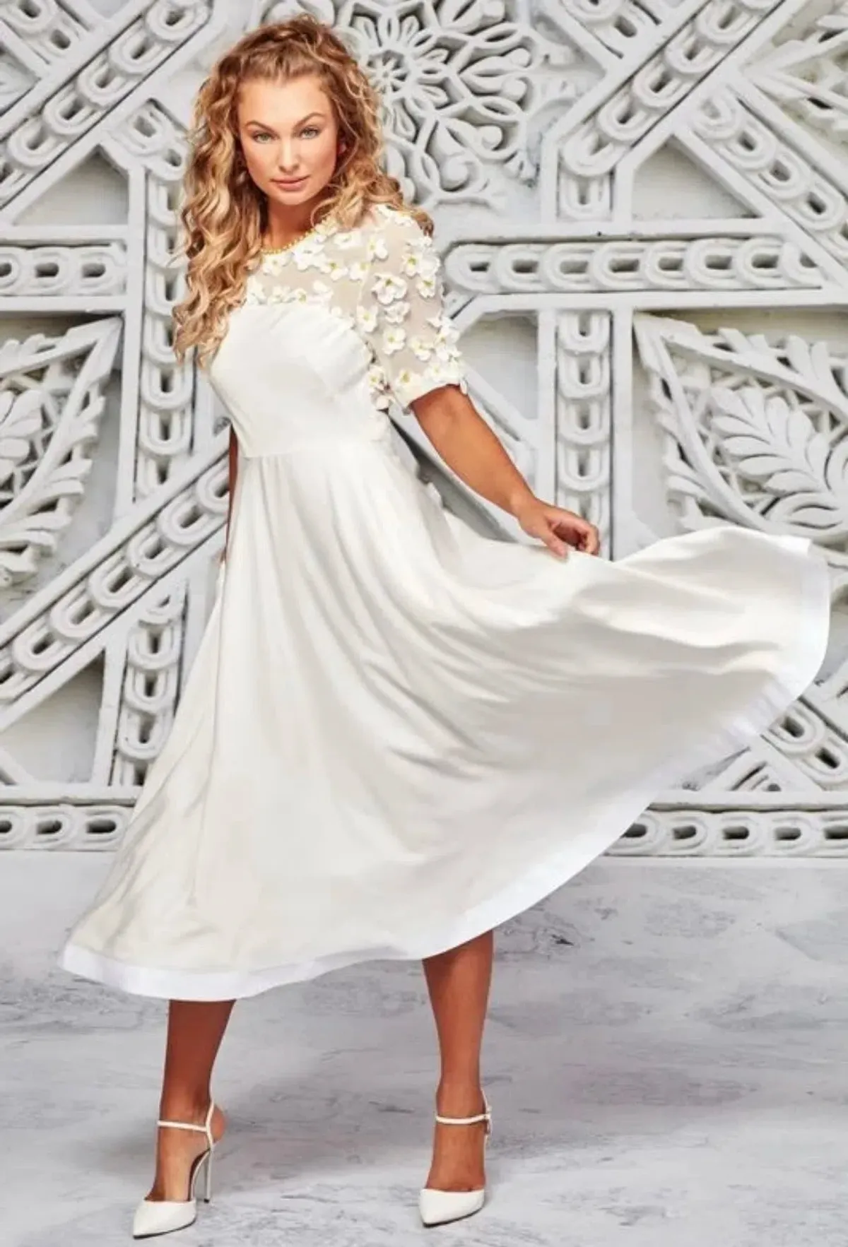 Trelise Cooper White Dance With Somebody Dress Size 8 for rent on The Volte - main image
