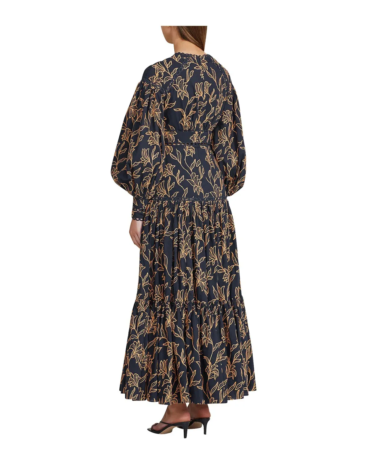 Acler Hender Lace Cotton Dress Black Print Size 4 - Image 2